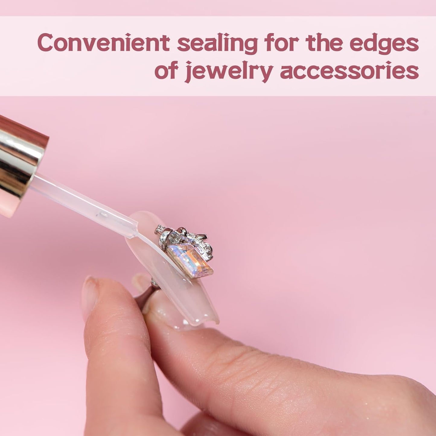 ADHERE Top Coat Gel Nail Polish Liner, No Wipe Edge Sealing Top Coat with Built in Precision Liner Nail Art Brush,Clear UV Gel Polish, Long-lasting for Chrome Nail Powder and Nail Art Design