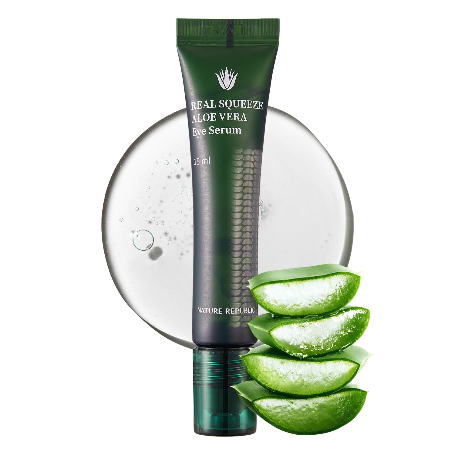 Nature Republic Real Squeeze Aloe Vera Eye Serum | Under Eye Roller for Dark Circles & Puffiness