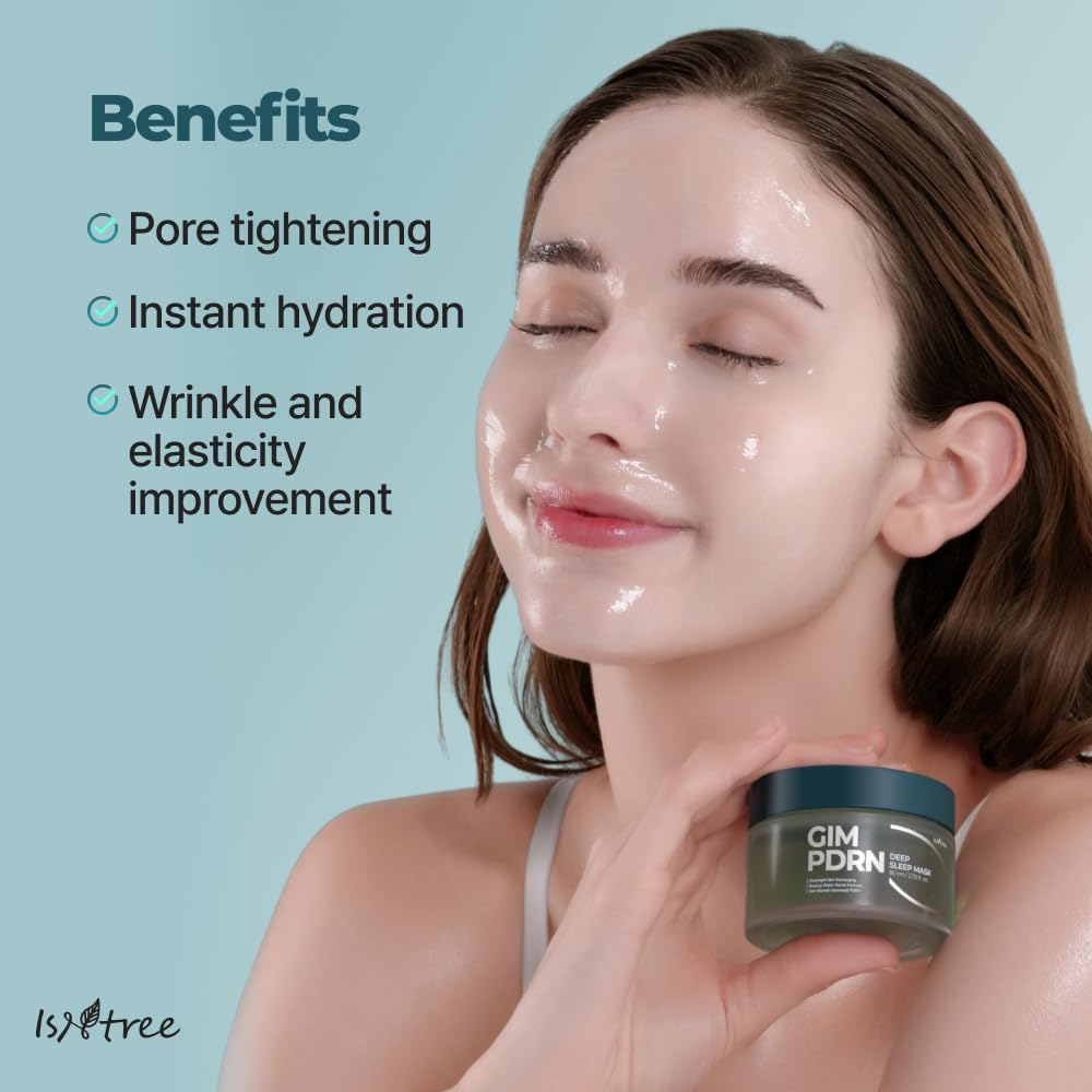 IsNtree Gim PDRN Deep Sleep Mask 80ml, 2.7 fl oz | Korean SEAWEED Skincare Sleeping Mask gel |