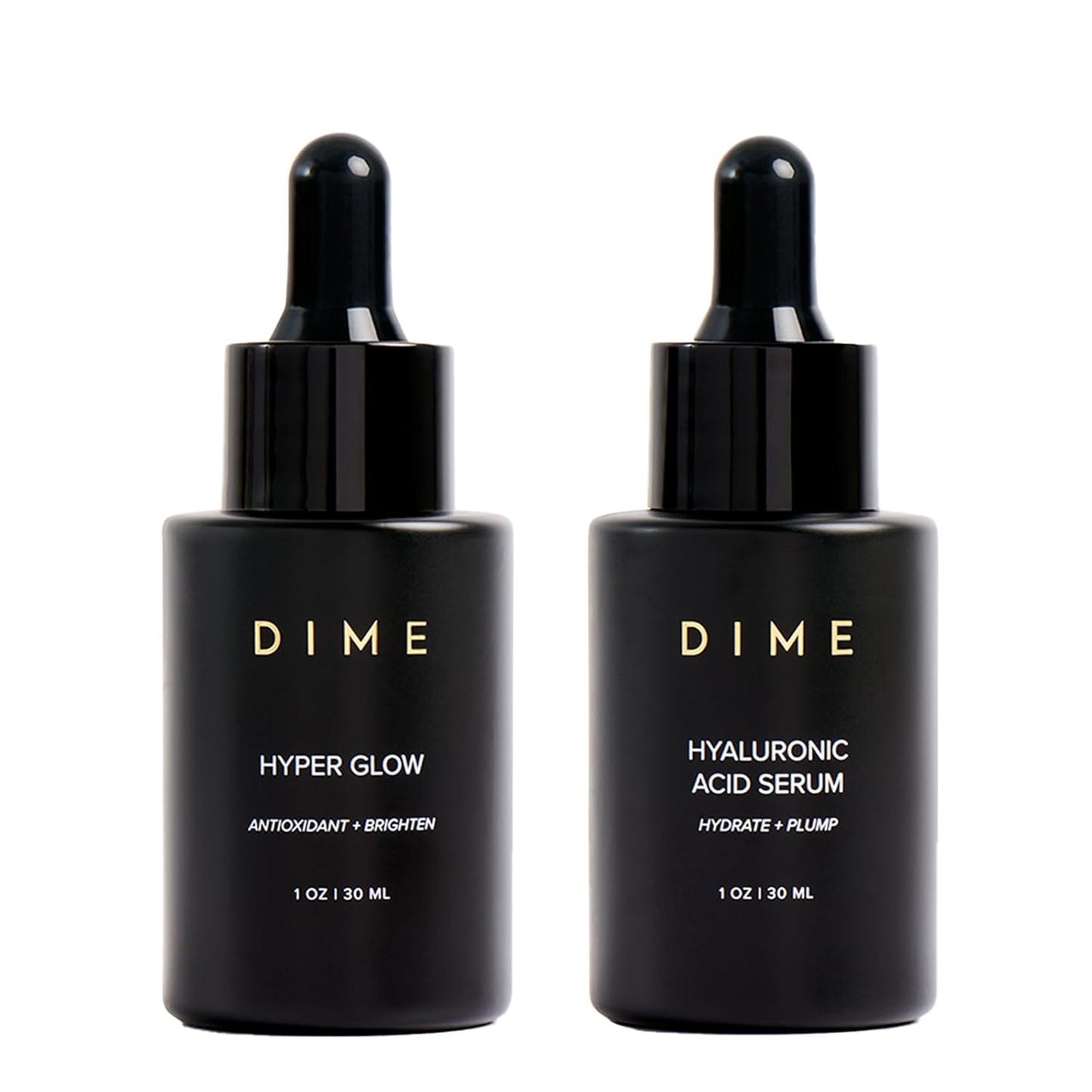 Dime Beauty Serum Set - Includes Hyaluronic Acid + Hyper Glow Serum (30 ml Each)