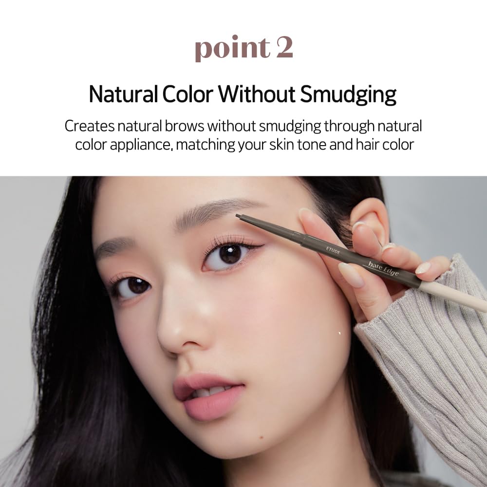 ETUDE Bare Edge 3D Eyebrow Pencil, Grey Brown, Natural-Looking