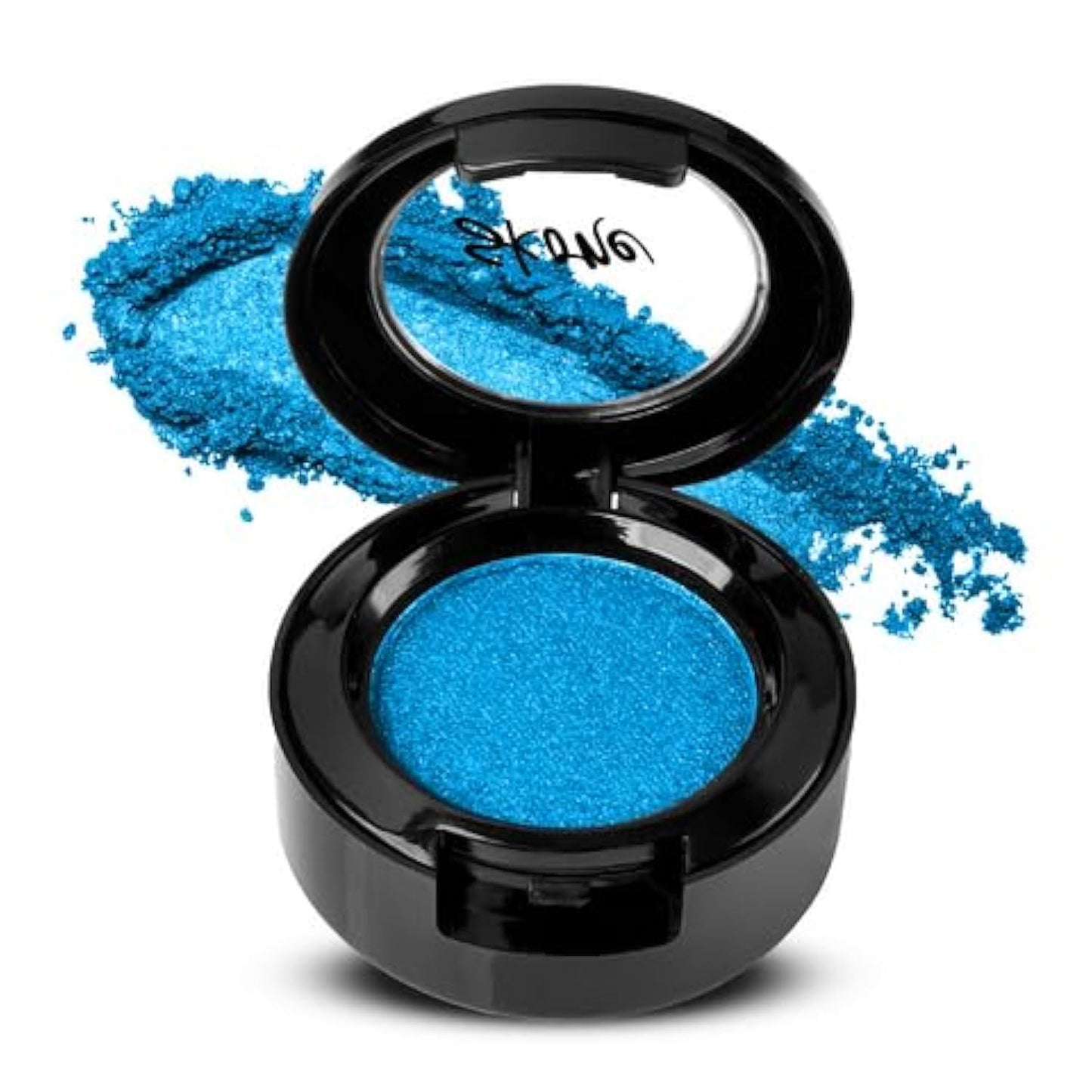 Skone Cosmetics Gems Eye Shadow, Highly Pigmented, Longwear Eye Makeup, Single Eyeshadow with Pro Shimmery Finish - Ultra-Blendable, Slightly Shimmer Shades - Blue Eyeshadow - Candles