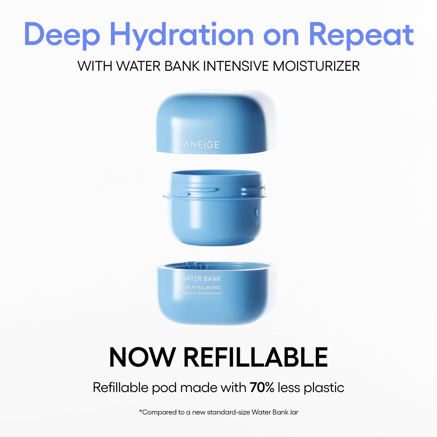 LANEIGE Water Bank Blue Hyaluronic Intensive Moisturizer Refill: Hydrating Face Cream for Very Dry