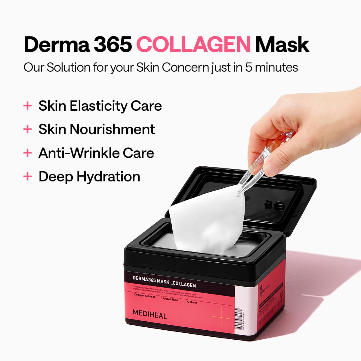 MEDIHEAL Collagen Derma 365 Daily Face Mask (30 EA) for Firming Volume