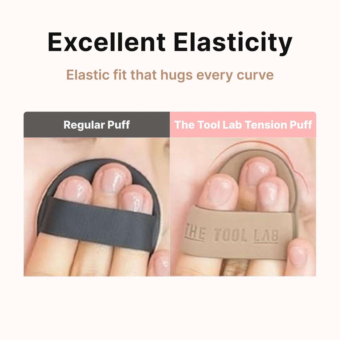 THE TOOL LAB Long-lasting Glow Tension Puff 4P Set, Rubycell Cushion Foundation Puffs for