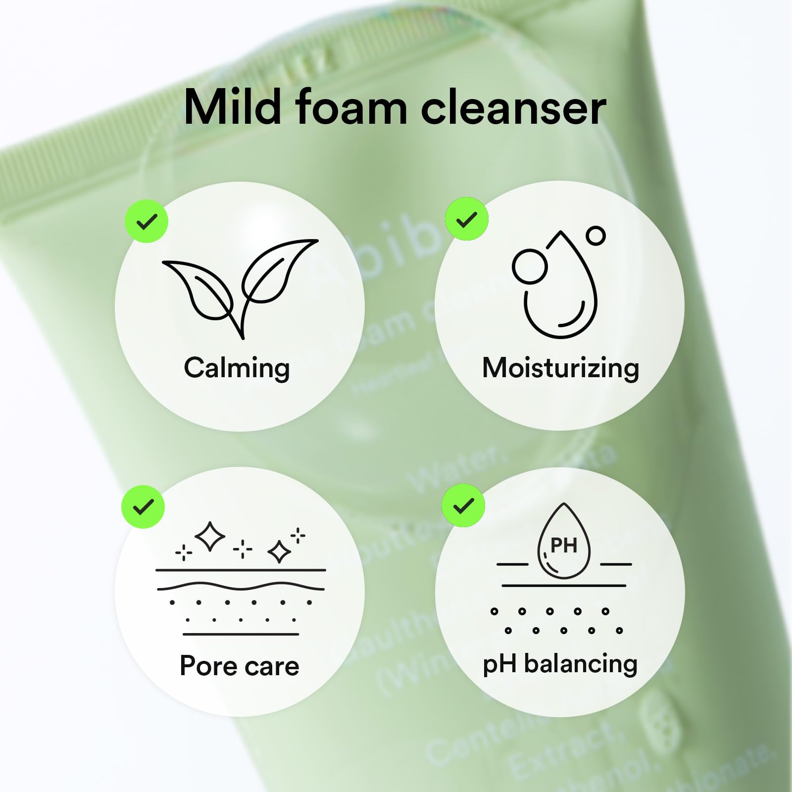 Abib Mild Foam Cleanser Heartleaf Foam 5.07 fl.oz, Low pH Koreran Face Wash for Sensitive Skin
