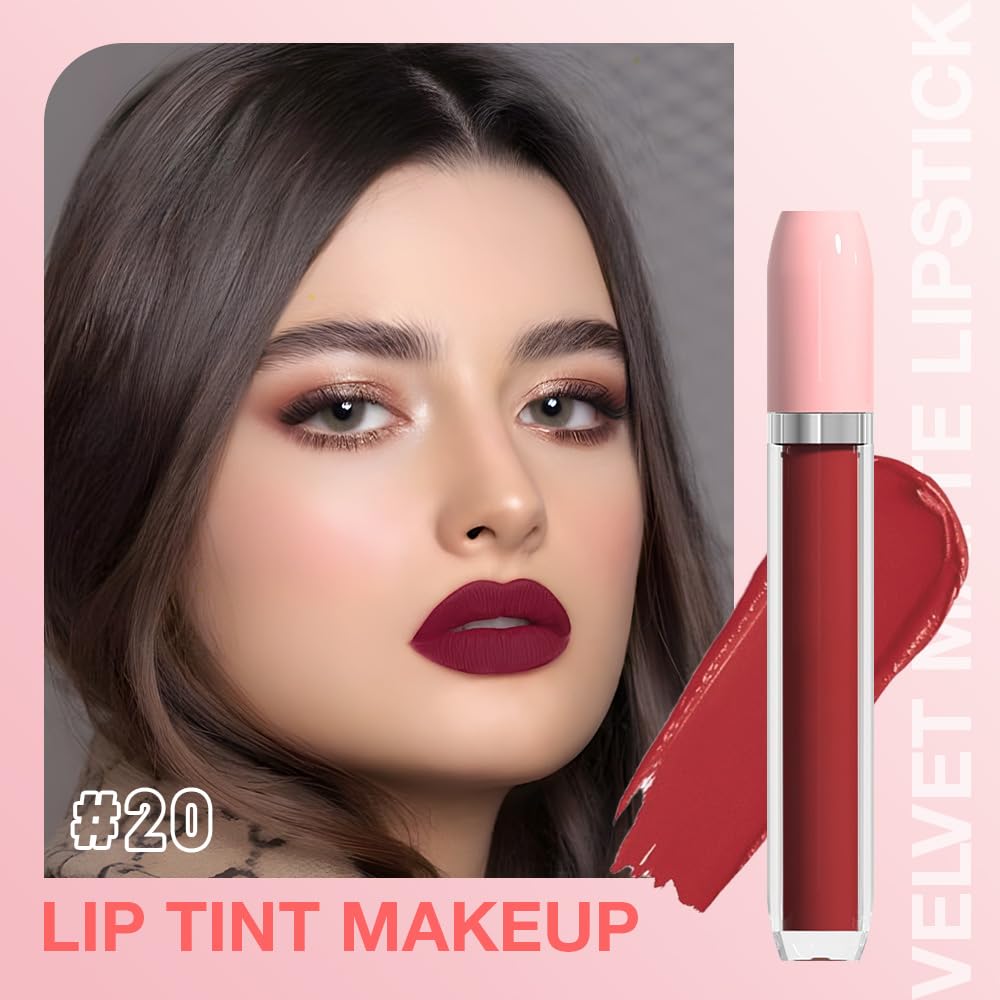 BINGBRUSH Super Matte Longwear No-Budge Stay On Smudge Proof Liquid Lipstick Long Lasting Makeup for Women,Highly Pigmented Color and Instant Shine, Cheeky