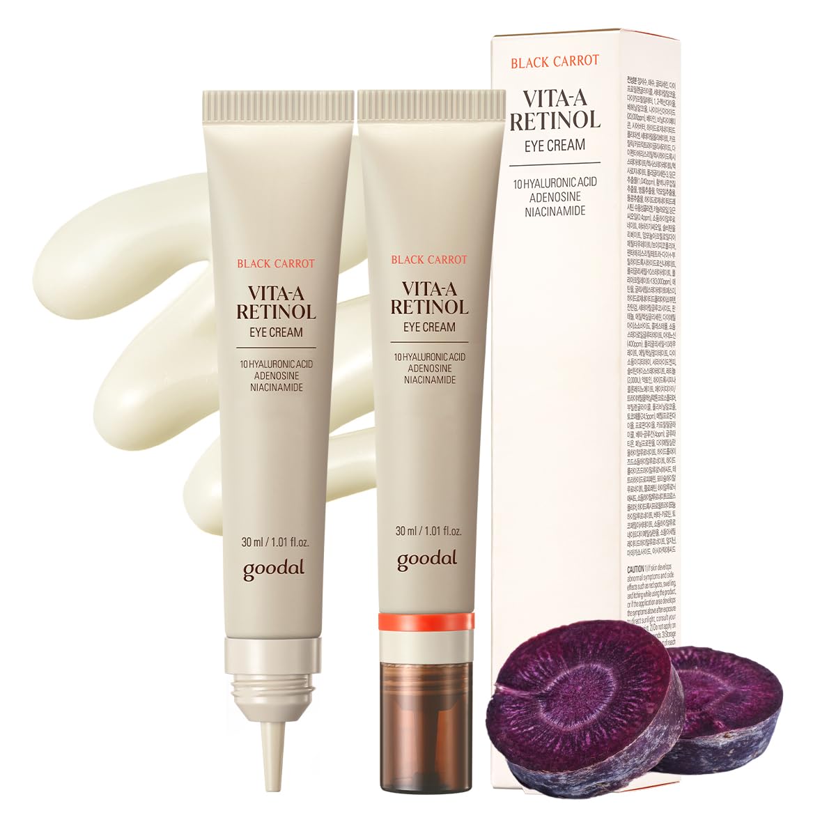 GOODAL Black Carrot Vita-A Eye Cream with Retinol, Daily Under Eye Cream, Smoothing & Hydrating