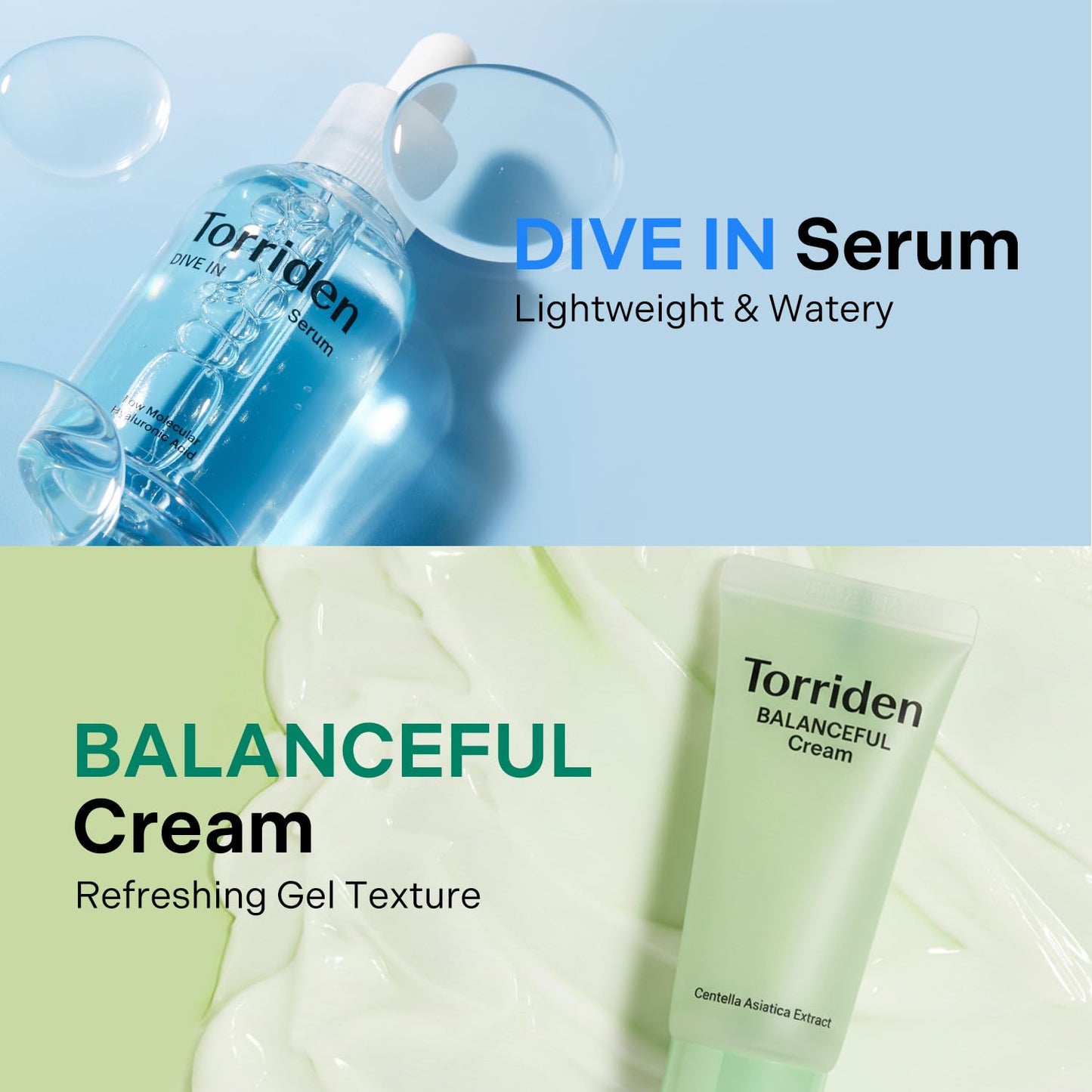 Torriden Holiday Wonder Pop Duo Gift Set (Green) | DIVE IN Hyaluronic Serum + BALANCEFUL Cica Cream