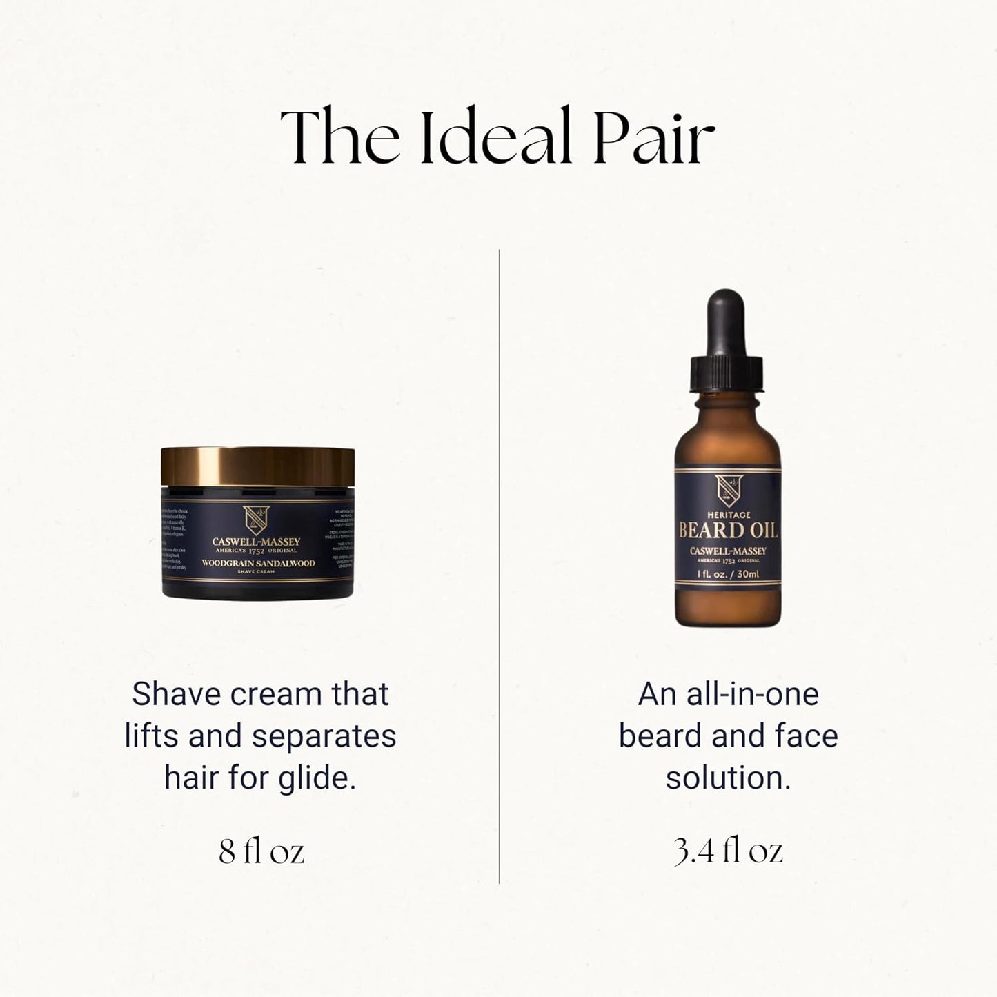 Caswell-Massey Heritage Almond Shave Cream, Natural Men’s Shaving Cream for Smooth Beard Shaving, Soothing for Sensitive Skin, USA Made, 8 Fl Oz