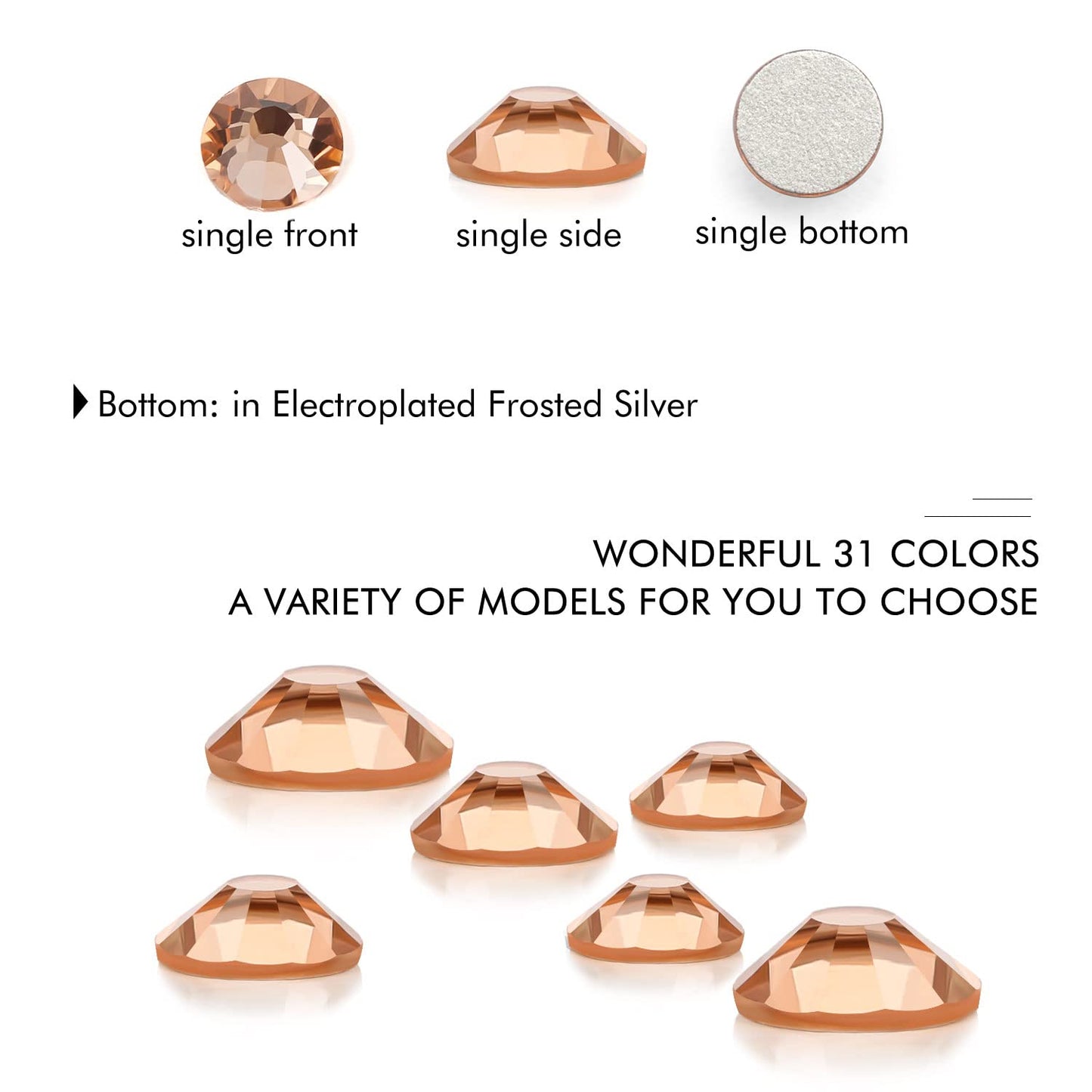 1440Pcs Champagne Crystal Rhinestones,Glass Flatback Rhinestones Gemstones Small for Nail Face Makeup Art Crafts Clothes Decoration -(SS4,1.6mm,Champagne)