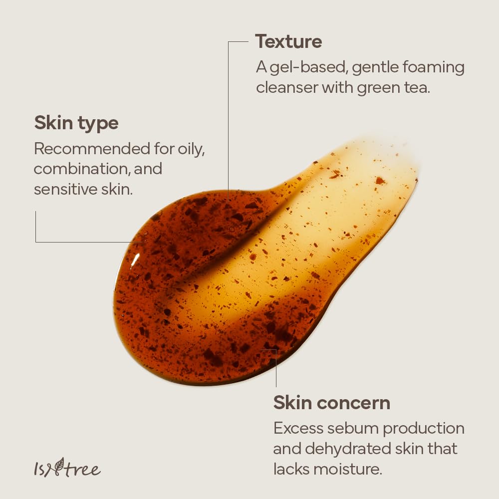 IsNtree Green Tea Fresh Cleanser 120ml 4.05 fl.oz | Green tea extract from Jeju | Contains grind