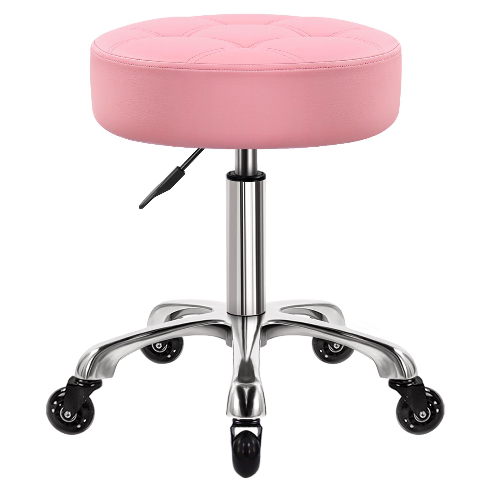 WKWKER Heavy Duty Rolling Stool with Wheels Hydraulic Swivel Adjustable Rolling Stool Ergonomic