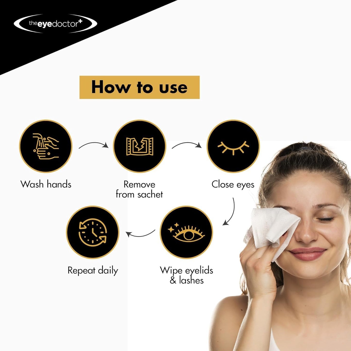 The Eye Doctor Biodegradable Eyelid Wipes - 40 x Single Use Eye Cleaning Wipes for Daily Lid Care - Individual Preservative Free Sensitive Eye Cleaner - Soothes Cleans and Refreshes