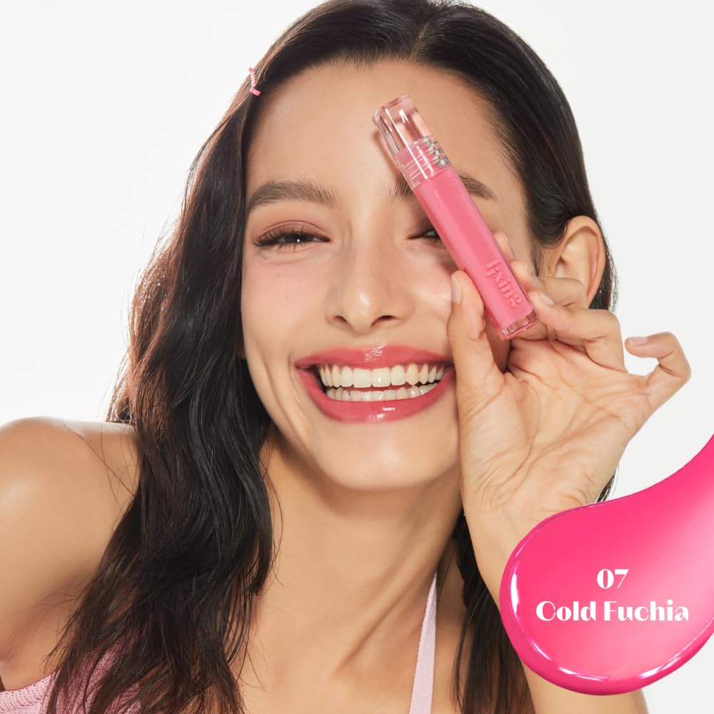 ETUDE Glow Fixing Tint #7 Cold Fuchia | Non-Sticky Glossy Shine Lip Stain | Fills up with