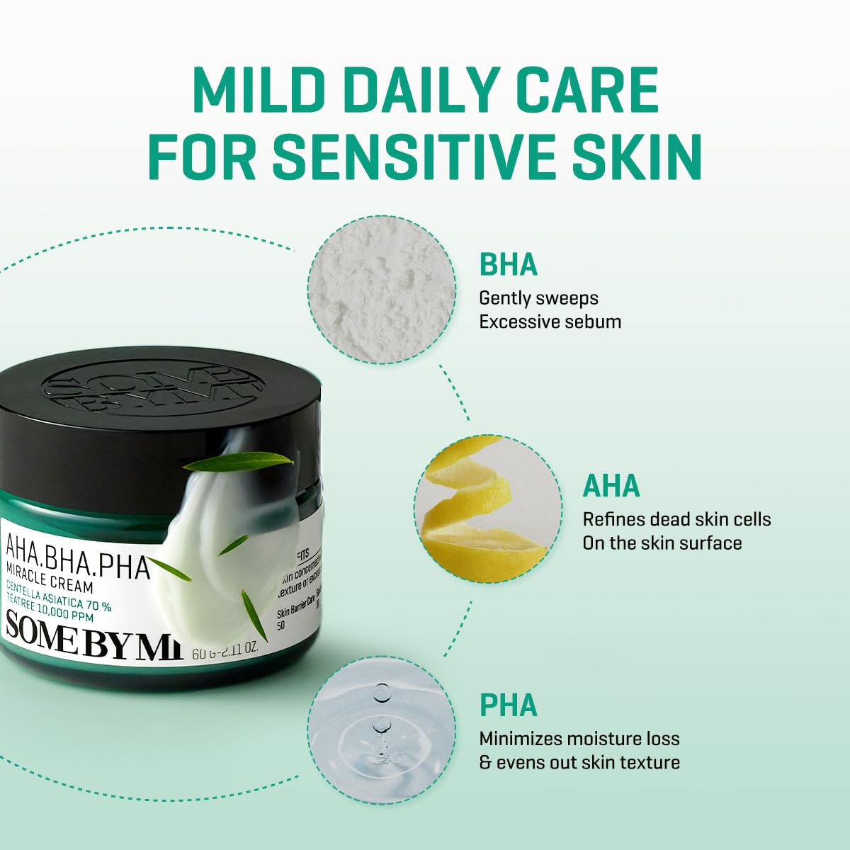 SOME BY MI AHA BHA PHA 30 Days Miracle Cream - Pack of 2 - Mild Refining & Centella Face