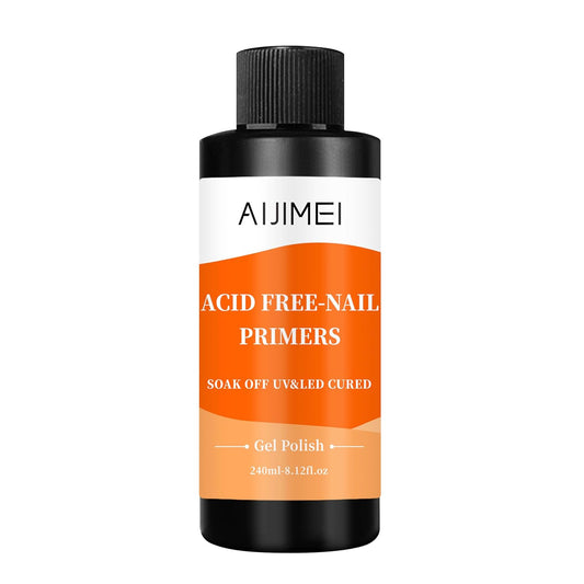 AIJIMEI 240ml Nail Primer for Gel Polish Nail Primer for Stronger Nails, Nail Care Compatible with