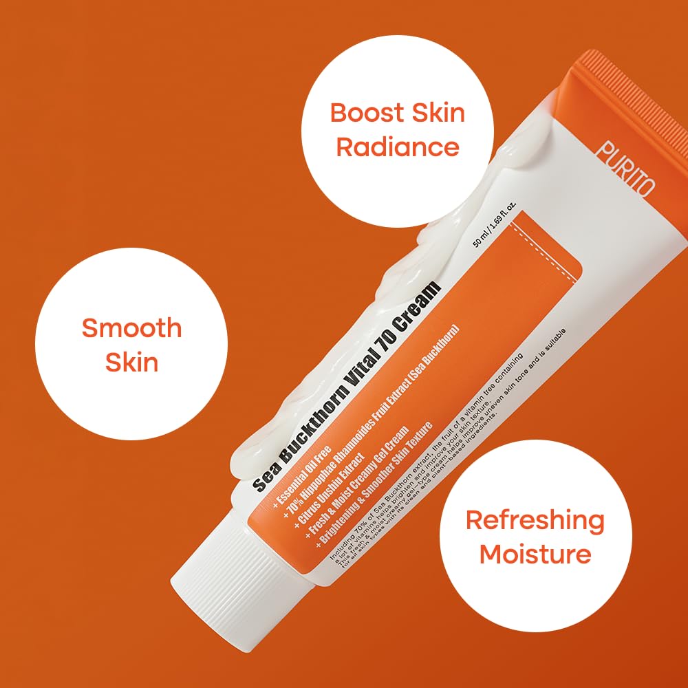 PURITO Sea Buckthorn 70 Cream | Face Cream For Vitalizing Skin Glow