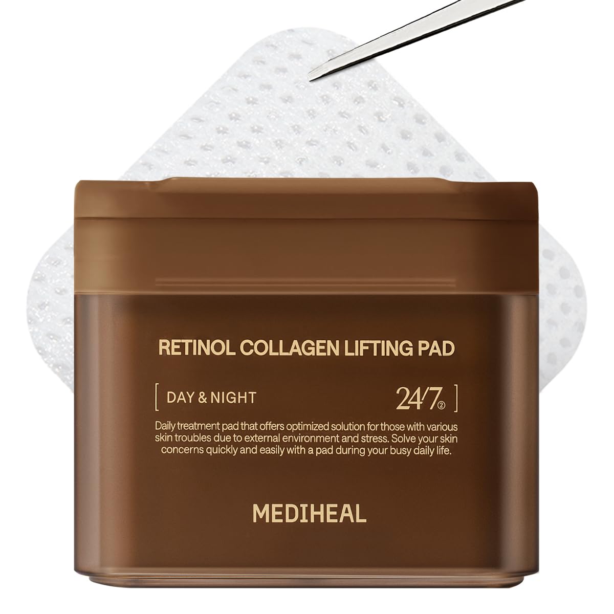 MEDIHEAL Toner Pads - Retinol Collagen Lifting Pad (100 counts) for Skin Rejuvenation & Firming