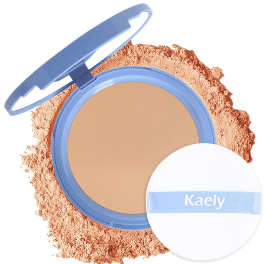 Kaely Oil Control Face Pressed Powder, Perfection Matte Compact Powder, Long Lasting Waterproof Finishing Powder Makeup, polvo compacto de maquillaje, Lightweight, Vegan, 245 Radiant Honey