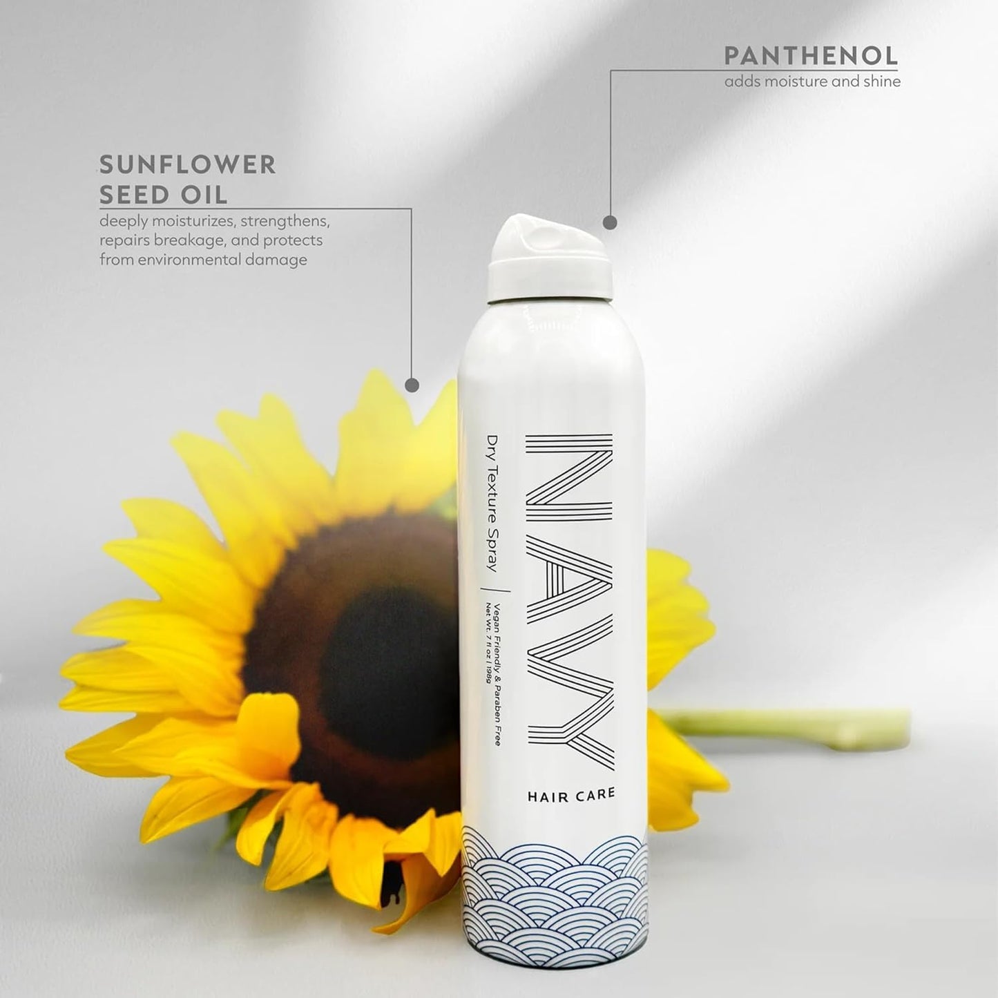 NAVY HAIR CARE Dry Texture Hair Spray | Volumizing + Adds Instant Thickness | Lightweight Styling Spray for Fine Hair | Non-Drying Formula with Sunflower Oil | 7 oz (Pack of 2)