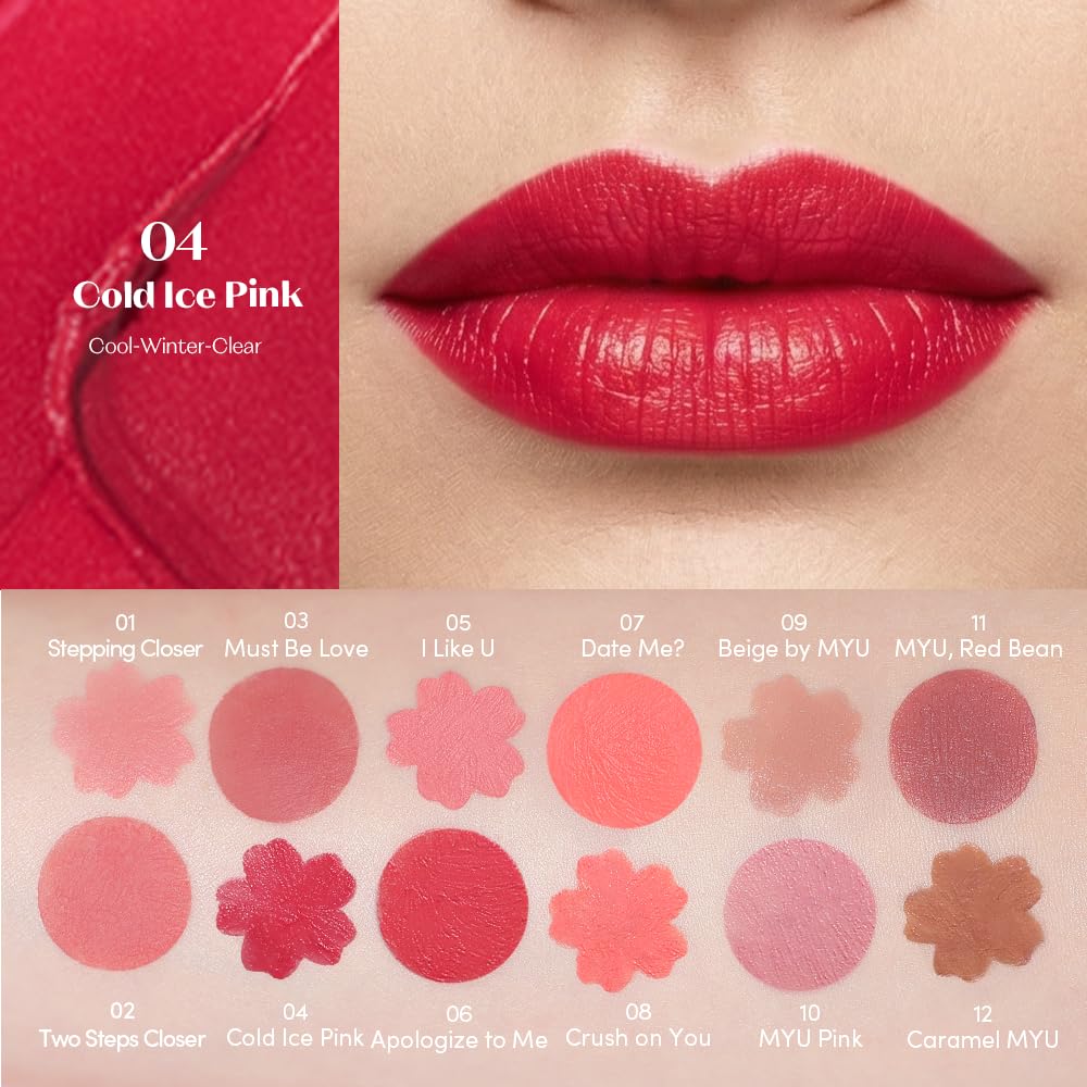 ETUDE Soft Fixing Lip Tint (Cold Ice Pink) – Blurring Matte Finish, Lightweight Creamy Texture