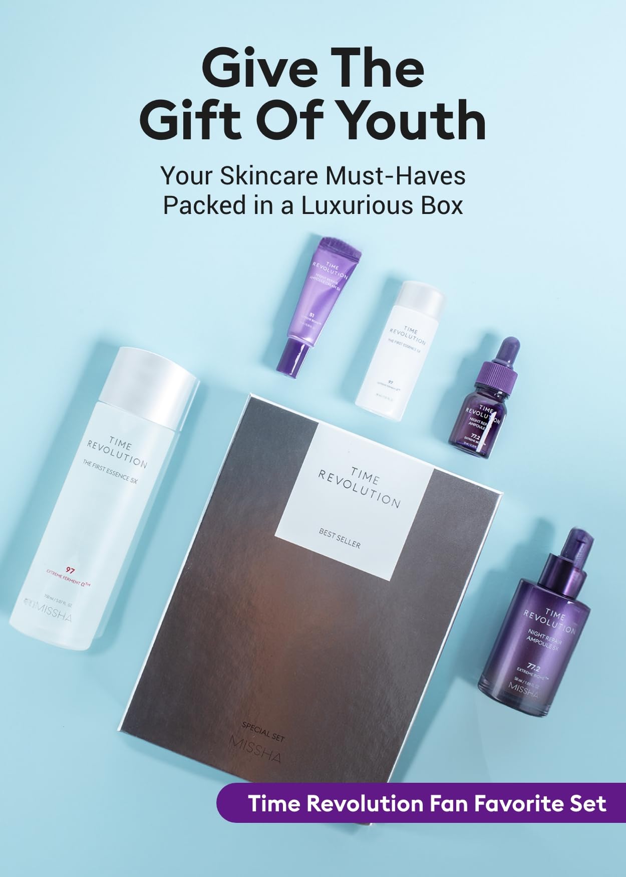 MISSHA Time Revolution Gift Set The First Essence & Night Repair Ampoule 5X