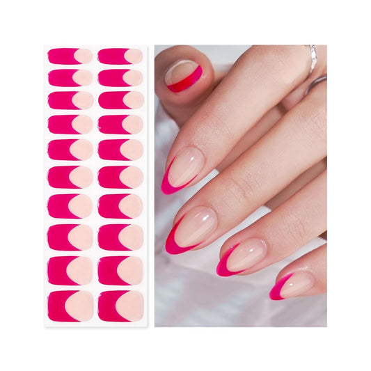 Semi Cured Gel Nail Strips | Built-In Gel Top Coat | UV Light Required | Salon Quality, Easy