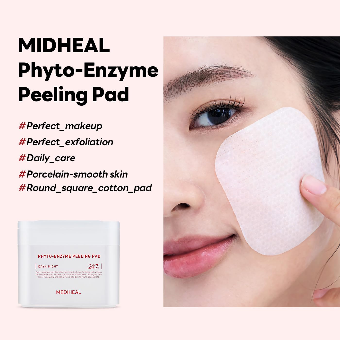 MEDIHEAL Phyto Enzyme Peeling Pad - Vegan Face Resurfacing Gauze Pads with LHA & Papaya Enzym