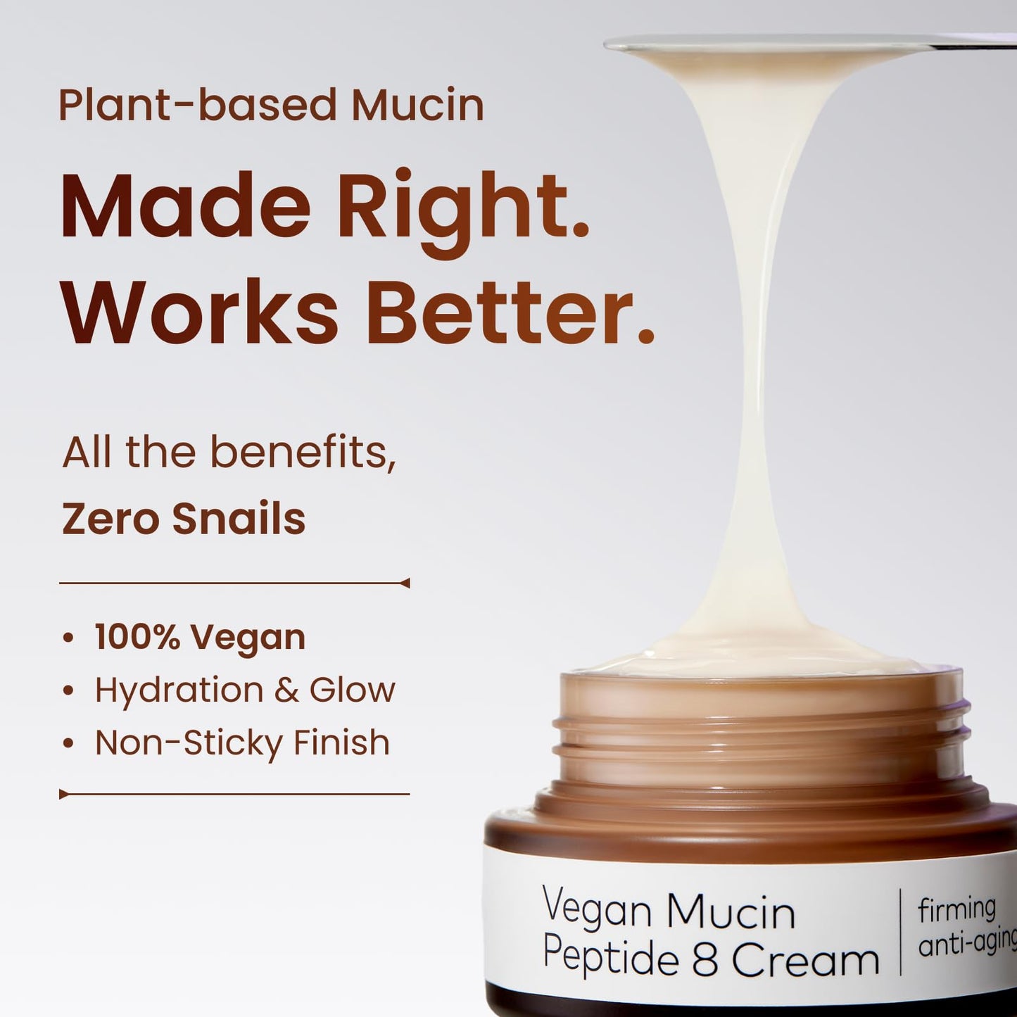 The Face Shop 8 Peptide Moisturizer, Vegan Mucin for Nourishing & Firming, Moisturizing Cream for