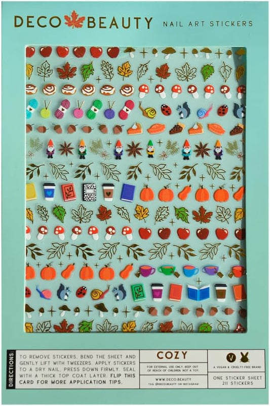 Cozy Nail Stickers - Lightweight & Easy-to-Apply Nail Art with Cute & Trendy Designs - Durable &