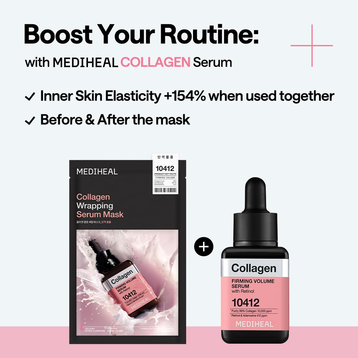 MEDIHEAL Collagen Wrapping Serum Face Mask for Firming Volume (10ea)