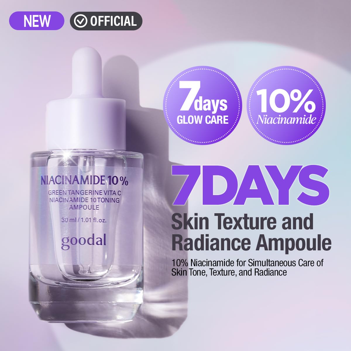 GOODAL Green Tangerine Vita C Niacinamide 10 Toning Ampoule - Facial Serum for Natural Glow, Daily
