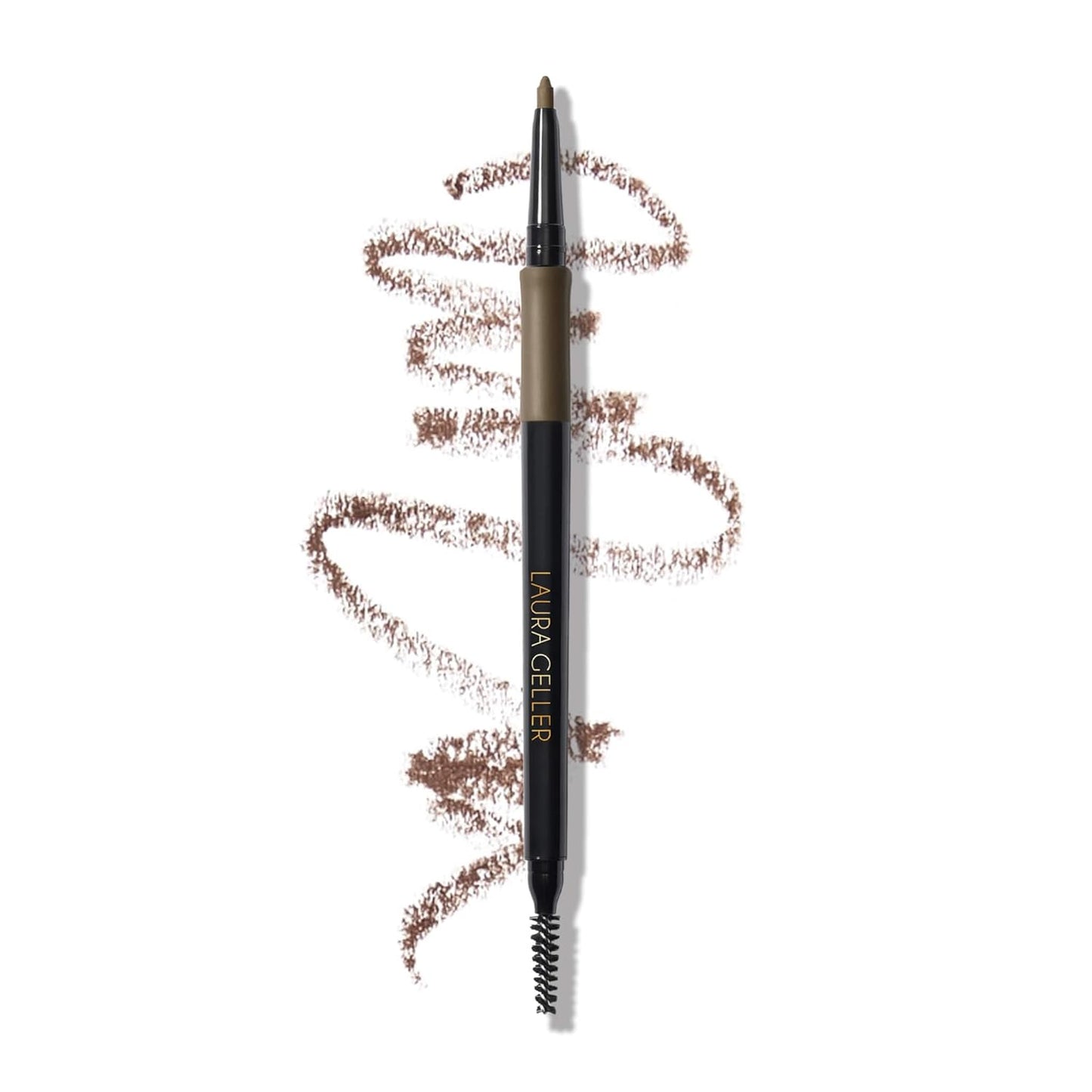 LAURA GELLER NEW YORK INKcredible Waterproof Brow Pencil- Blending Spoolie Brush - Long Lasting Eyebrow Filler (02 Taupe)