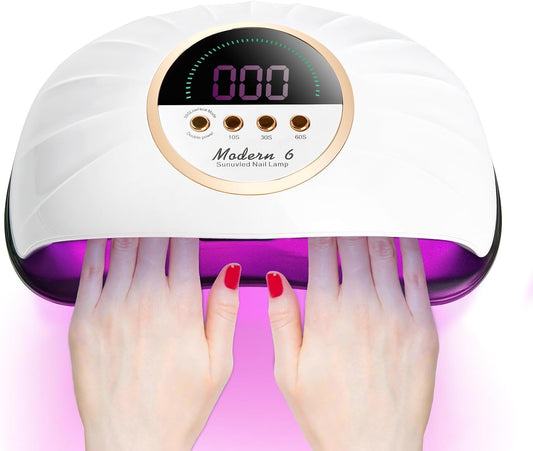 Professional UV Light for Nails, 268W LED UV Nail Lamp for Gel Nail Polish with 4-Timer Auto