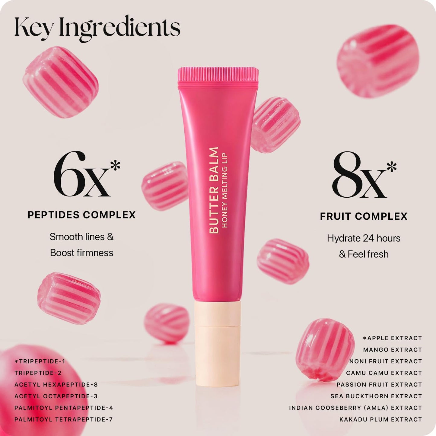 Nature Republic Honey Melting Lip Butter Balm | Hydrating Tinted Plumping Lip Balm with Peptides