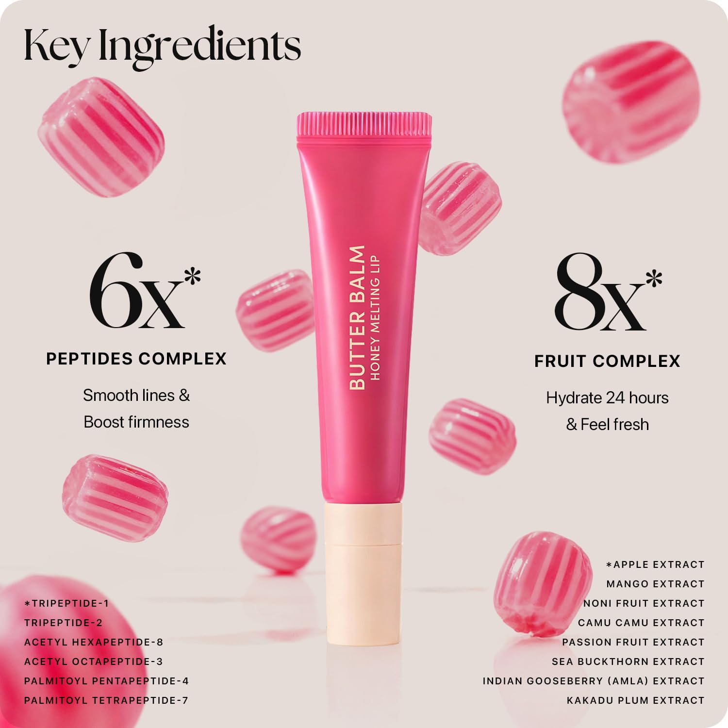 Nature Republic Honey Melting Lip Butter Balm | Hydrating Tinted Plumping Lip Balm with Peptides