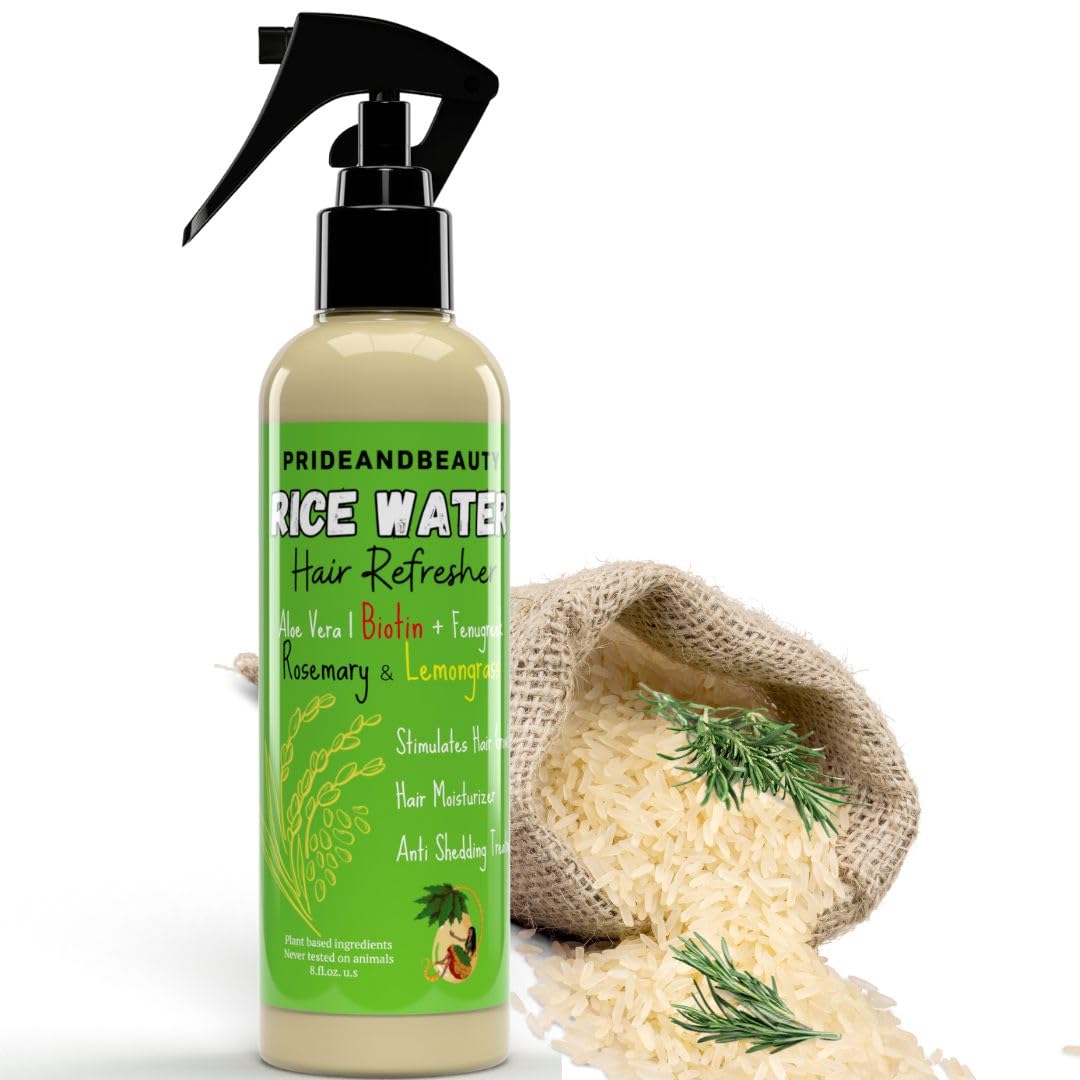 NEW Fermented Rice Water for Hair Growth - Infused with Rosemary, Biotin, Caffeine, Keratin Vegan Non-Greasy Spray Naturally Thicker, Longer, Softer Men & Women (4 OUNCES, Rosemary Lemongrass)