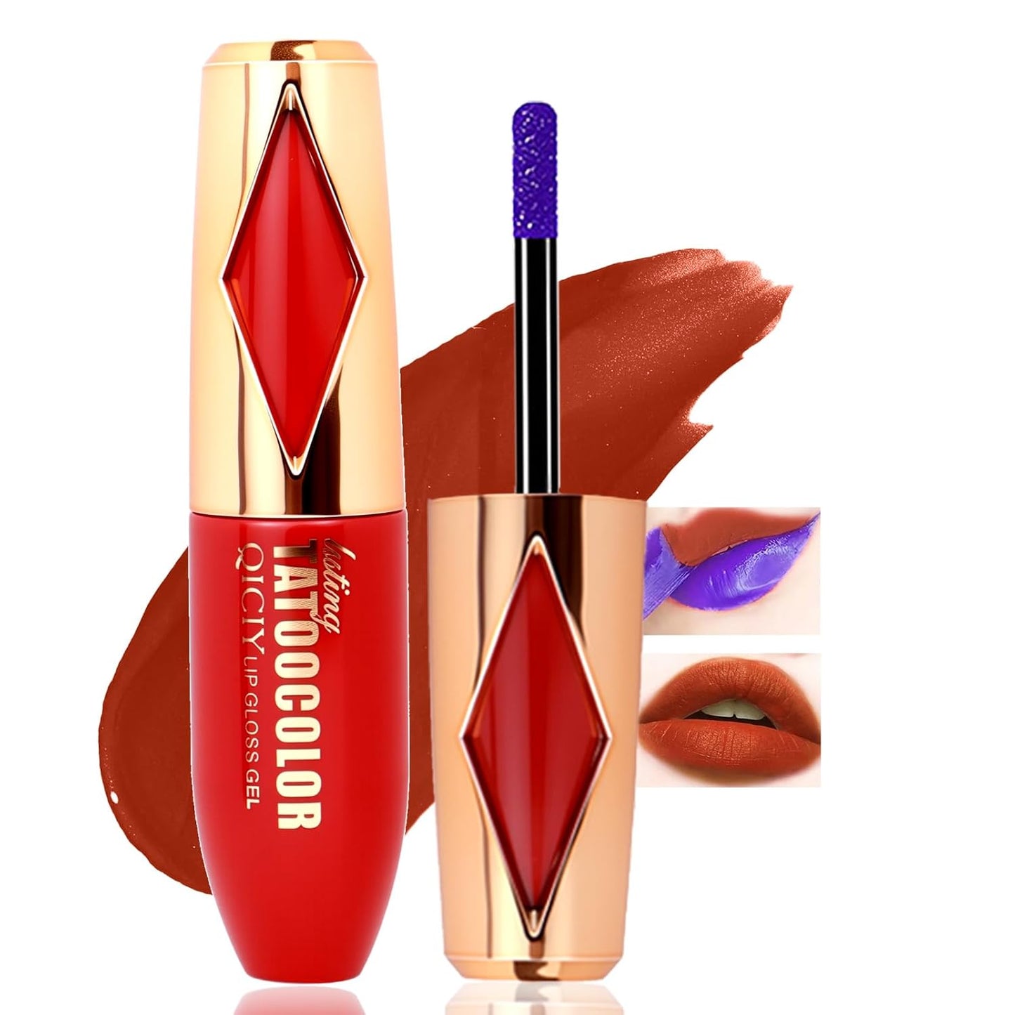 Peel Off Lip Stain -Lip Stain Peel Off Masque - Long Lasting, Waterproof and Transfer Proof Nude Lip Tint, Matte Finish Peel Off Makeup (04 First Kiss Stain)