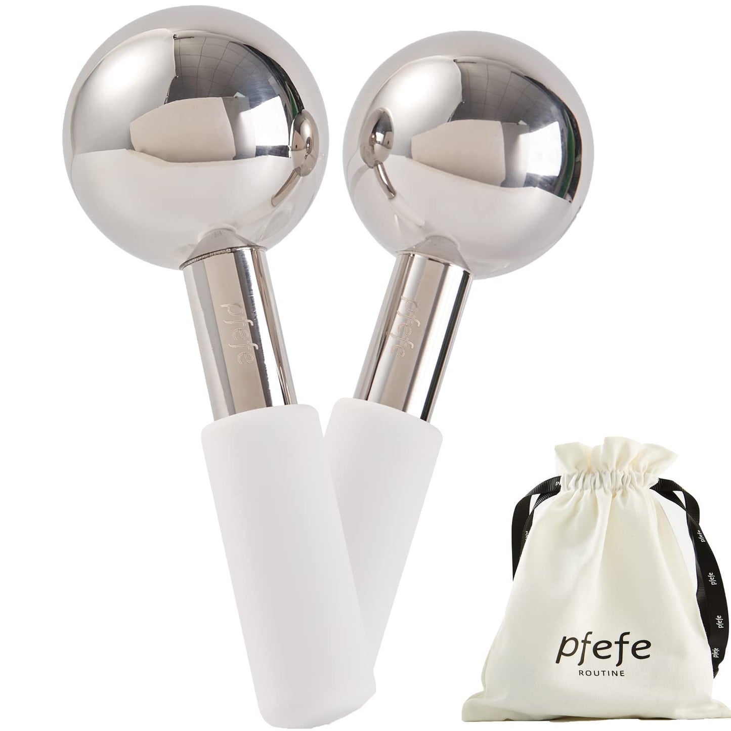 Ice Globes for Face & Eyes, Unbreakable Stainless Steel Cryo Sticks for Beauty Routines, Facials Cold Roller Cooling Globes for Puffiness, Wrinkles, Dark Circles, Headaches