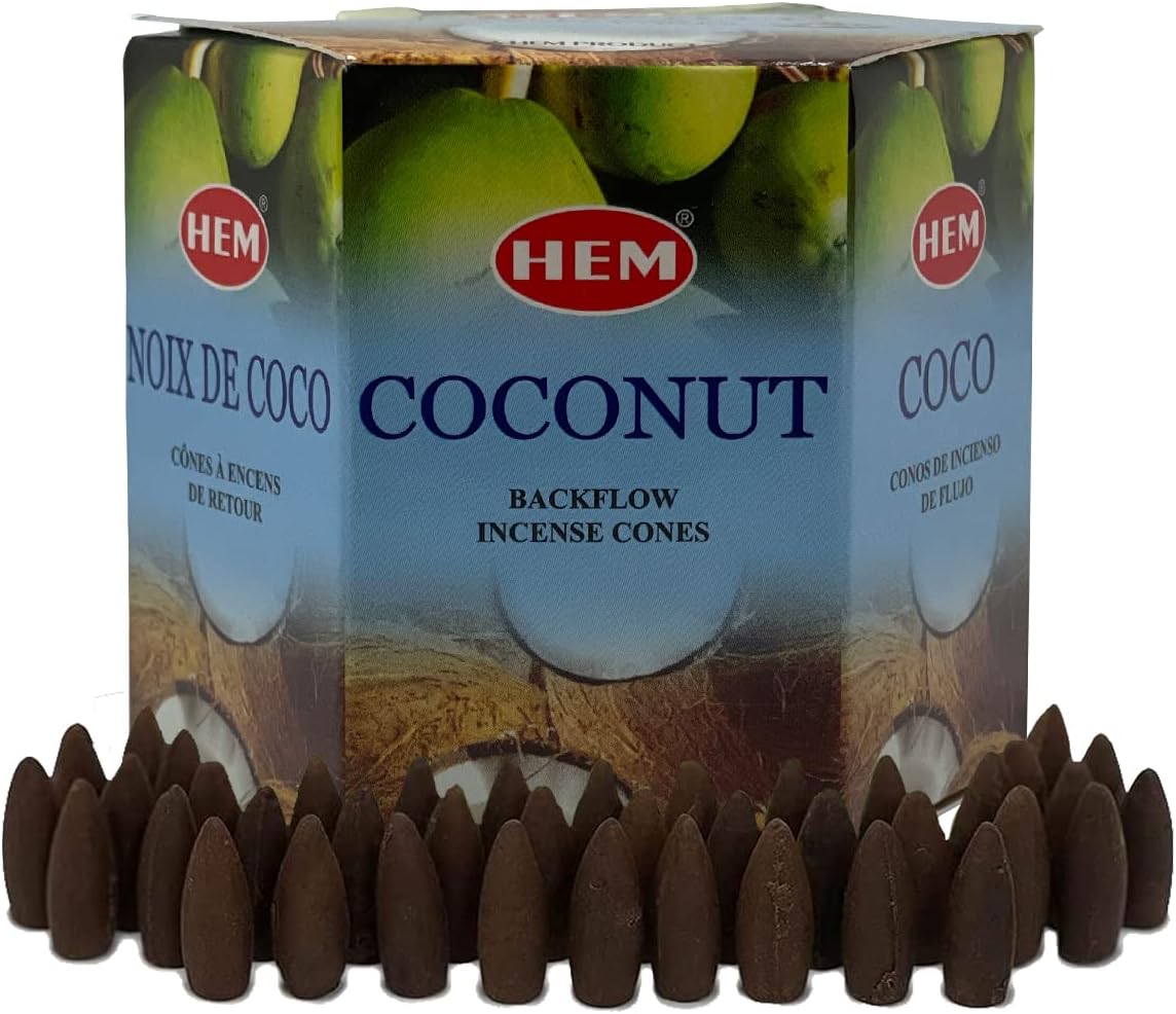 Coconut Backflow Incense Cones for Waterfall Aromatic Smoke Fountain Haze Falls