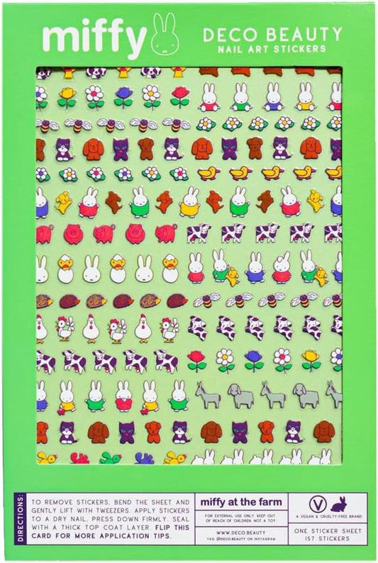 Miffy at The Farm Nail Stickers - Lightweight & Easy-to-Apply Nail Art with Trendy Design - Durable