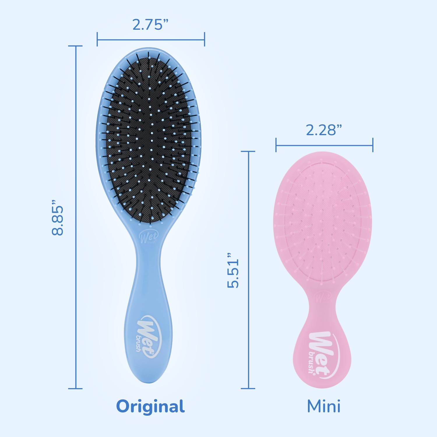 Wet Brush Detangling Brush, Original Detangler Brush (Sky) - Wet & Dry Tangle-Free Hair Brush for