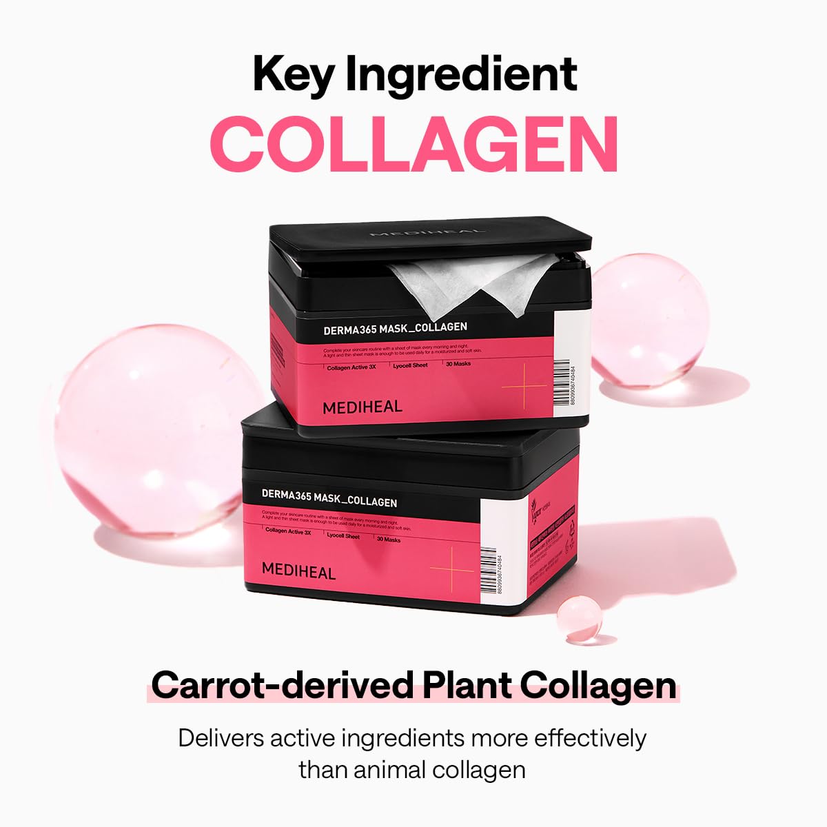 MEDIHEAL Collagen Derma 365 Daily Face Mask (30 EA) for Firming Volume