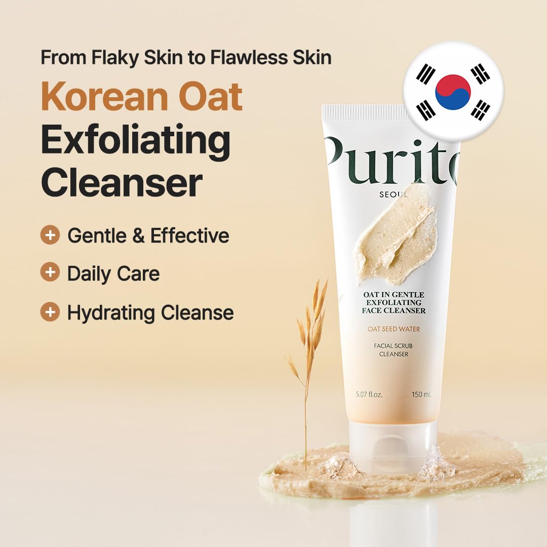 PURITO Oat Exfoliating Cleanser | Daily Clay Face Wash For Pore Care