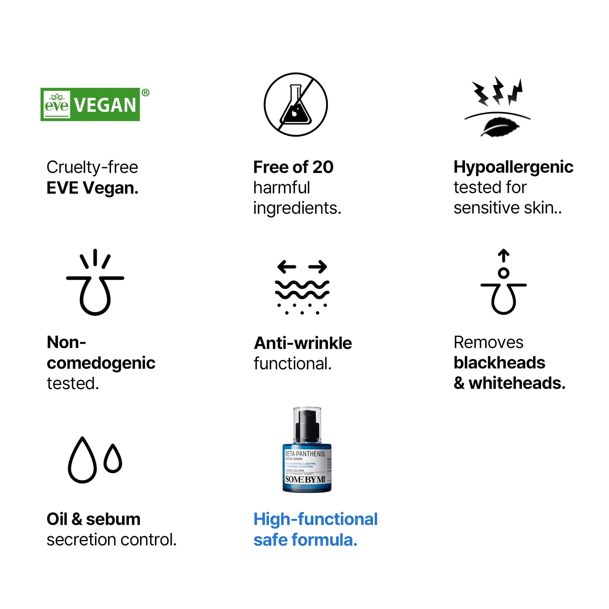 SOME BY MI Beta-Panthenol Repair Serum – 1.01oz, 30ml – Korean Hydrating Hyaluronic Acid Serum for