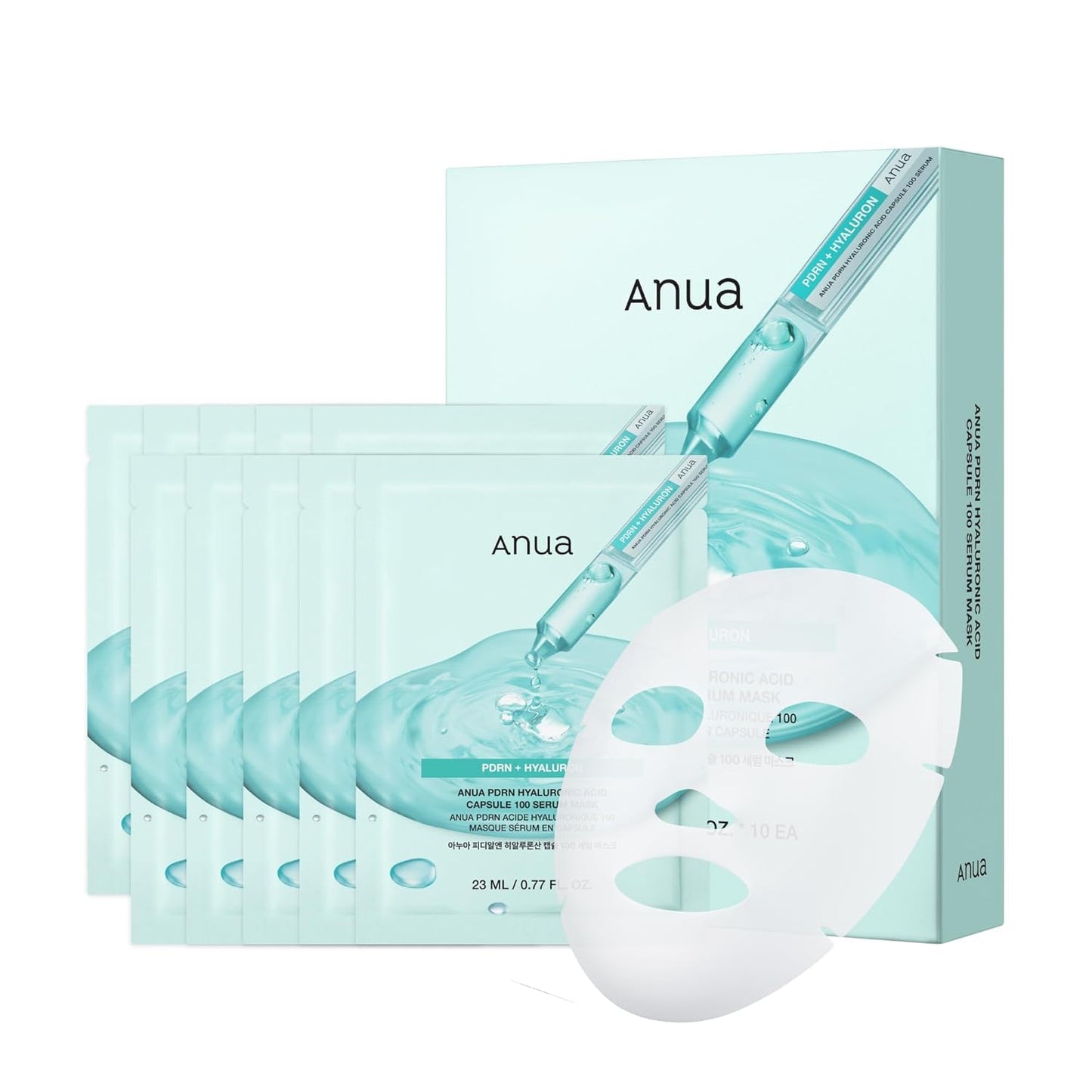 Anua PDRN Hyaluronic Acid Capsule 100 Serum Mask, 10ea