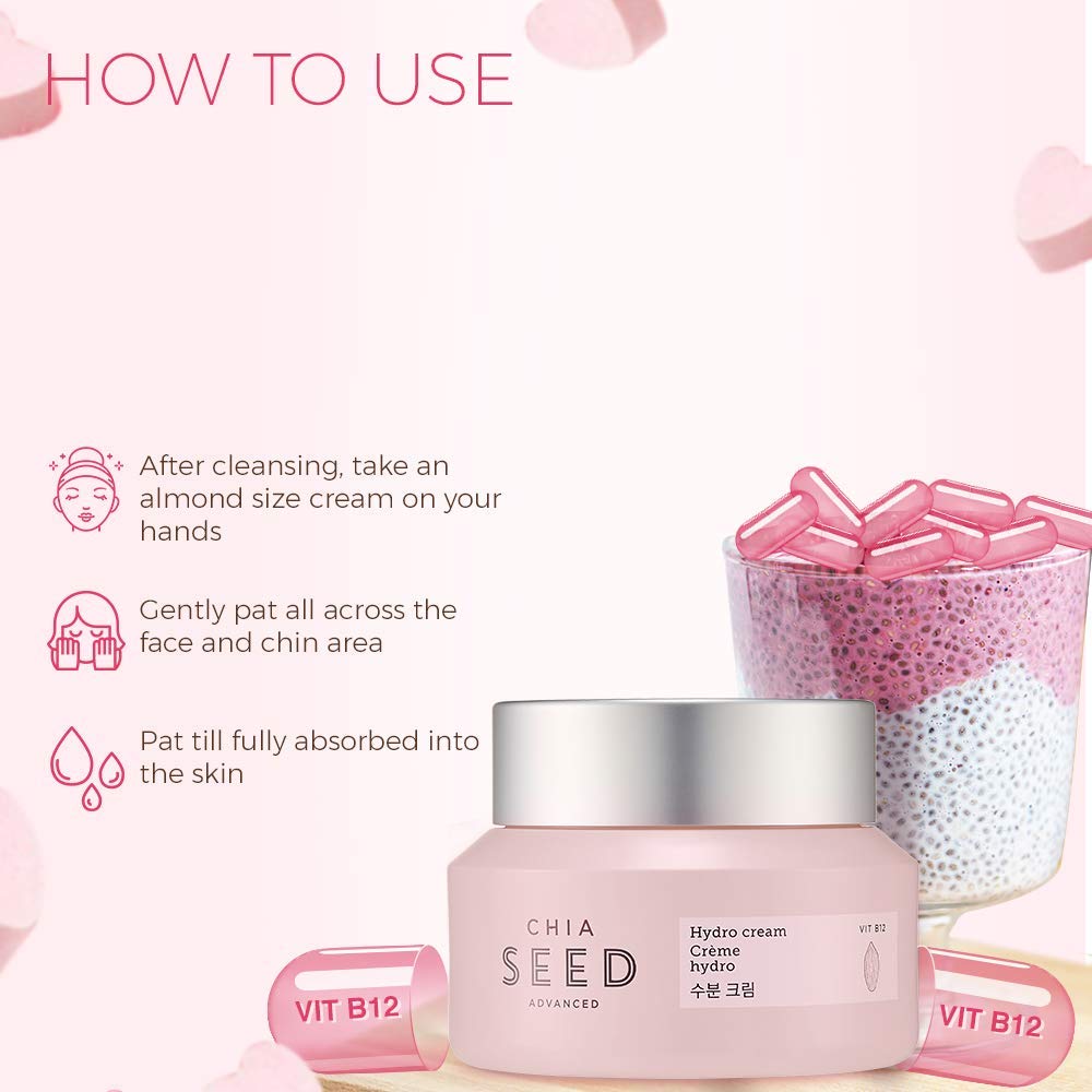 The Face Shop Chia Seed Advanced Hydro Cream | Concentrated Gel Type Hydrating Cream with Instant