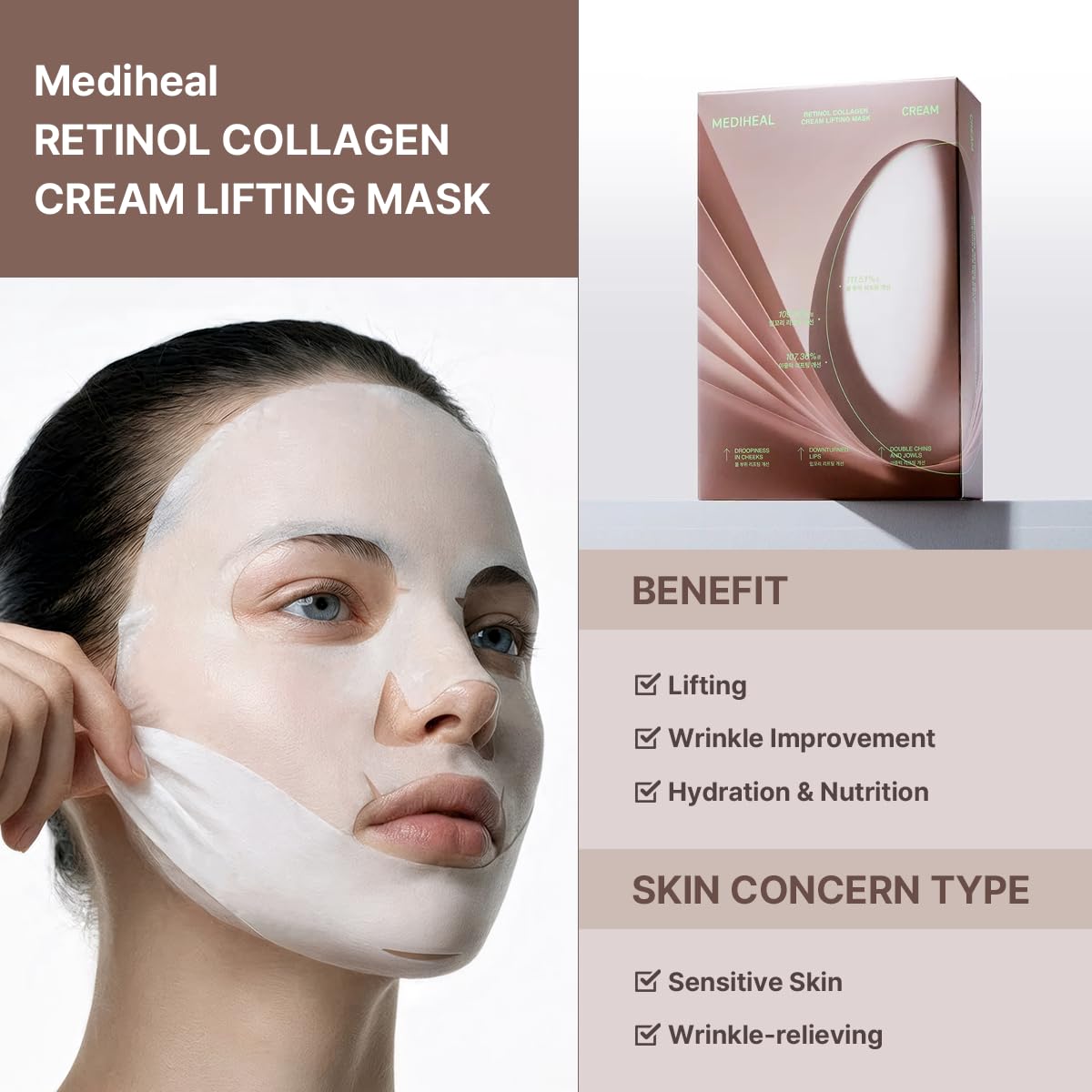 MEDIHEAL Retinol Collagen Cream Lifting Mask (4 Counts)