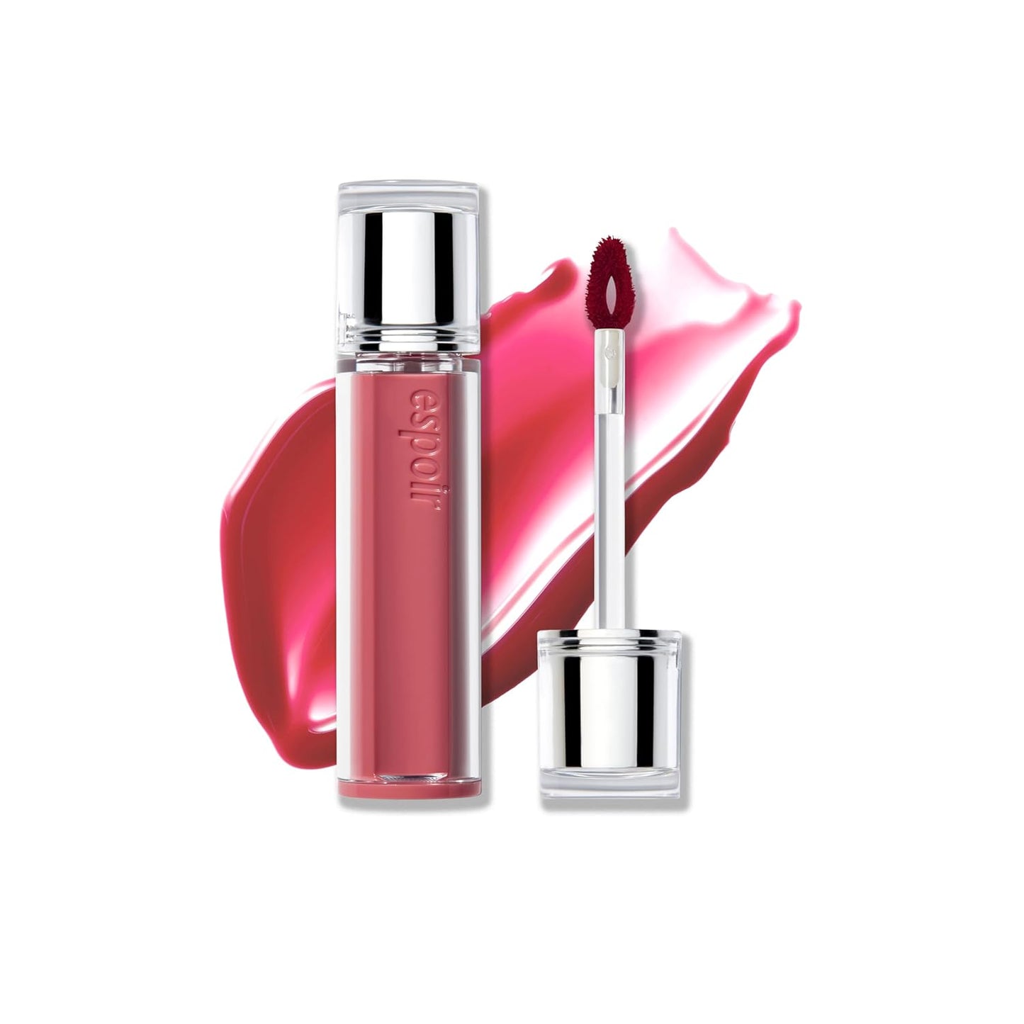 Espoir Couture Lip Tint Glaze #8 Petal Punch 0.14oz | Volumizing Lip Stain with Syrupy Shine | Long-Lasting & Vibrant Color for Radiant Lip Look | Moisturizing & Glossy Lip Tint | Korean Lip Makeup